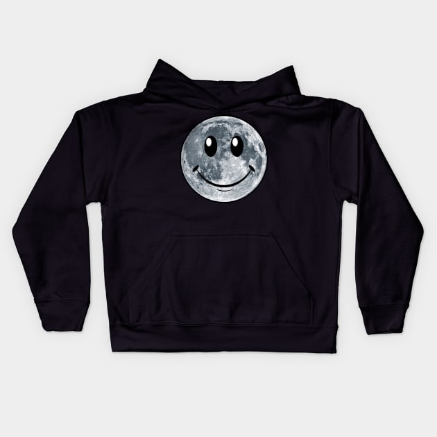 Moon Smiley Kids Hoodie by detective651